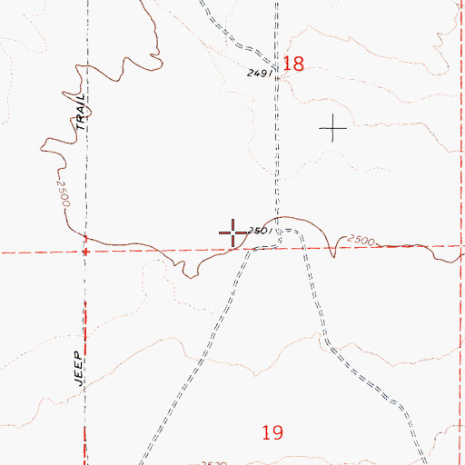 Topographic Map of E Brown Ranch (historical), CA