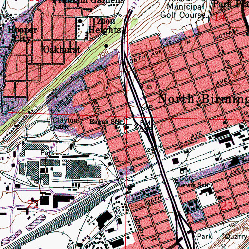 Topographic Map of Eagan Elementary School, AL