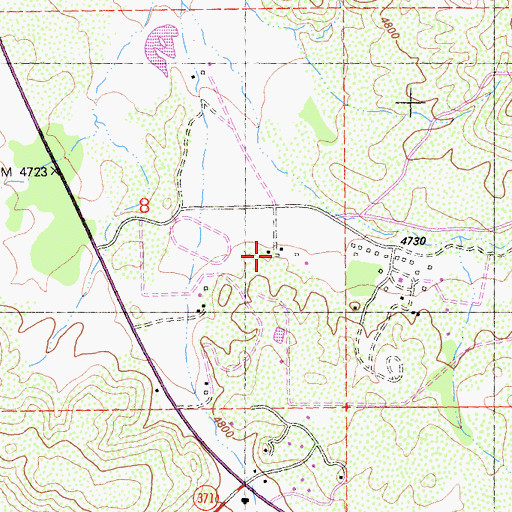 Topographic Map of Bunker Ranch, CA