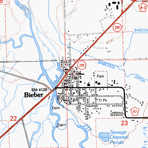 Topographic Map of Big Valley Intermediate School, CA