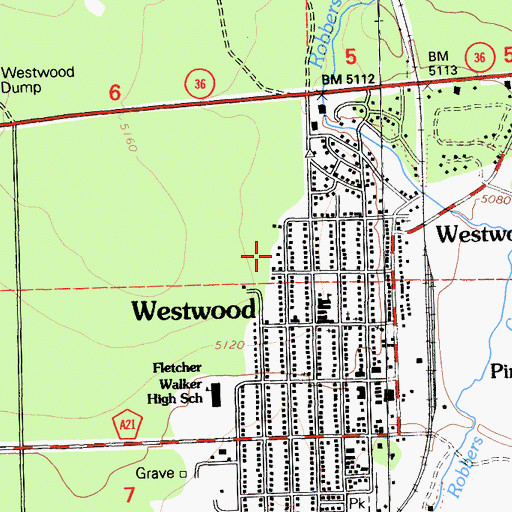 Topographic Map of Calvary Chapel of Westwood, CA