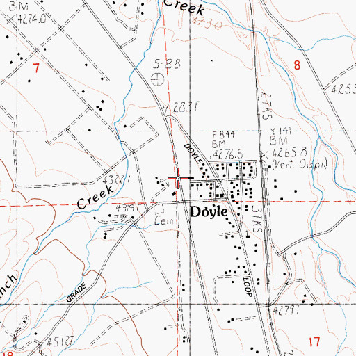 Topographic Map of Long Valley Elementary School, CA