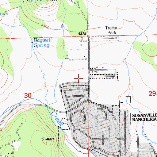 Topographic Map of Meadow View School, CA