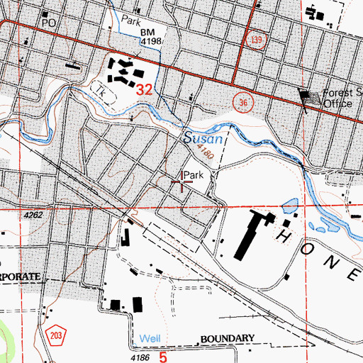 Topographic Map of Riverside Park, CA