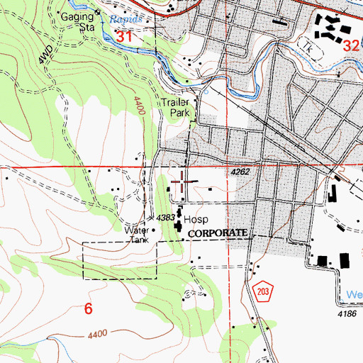 Topographic Map of Roosevelt School, CA