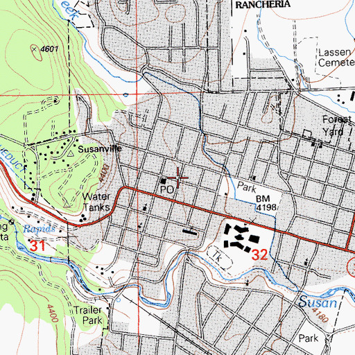 Topographic Map of Sacred Heart Catholic Church, CA