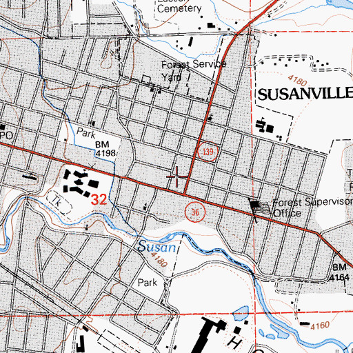 Topographic Map of Saint Pauls Lutheran Church, CA