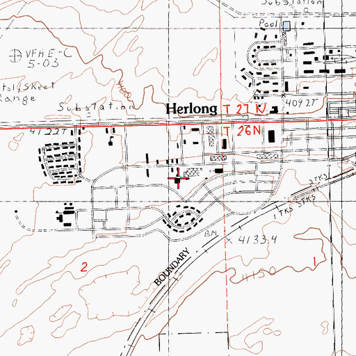 Topographic Map of Sierra Primary School, CA