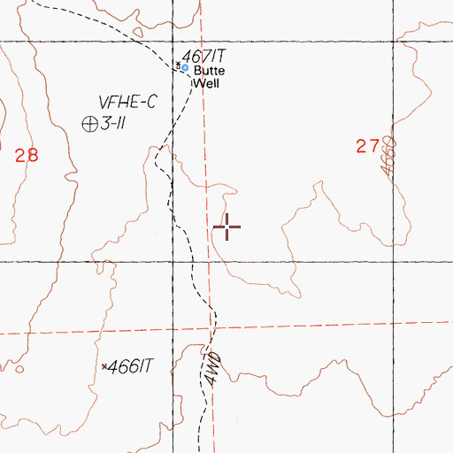 Topographic Map of The Tablelands, CA