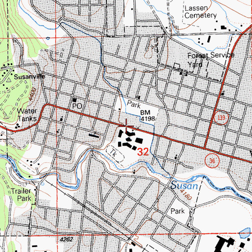 Topographic Map of Veterans Memorial Hall, CA