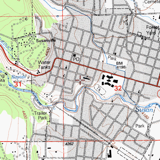 Topographic Map of Washington School, CA
