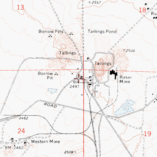 Topographic Map of Baker, CA