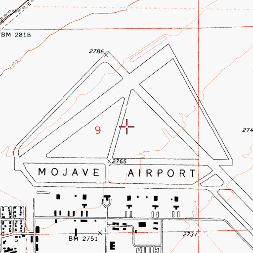 Topographic Map of Muroc Naval Air Station (historical), CA