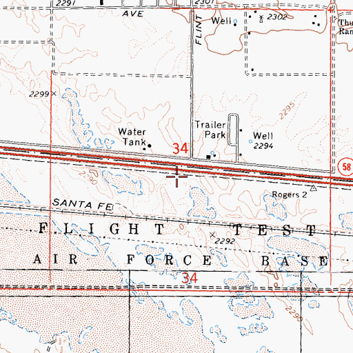 Topographic Map of North Muroc (historical), CA