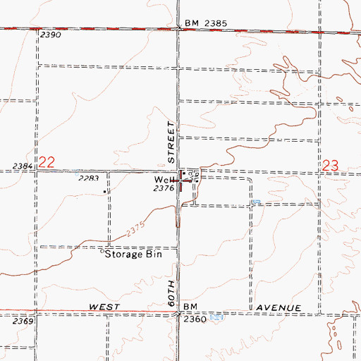 Topographic Map of A Andrews Ranch, CA