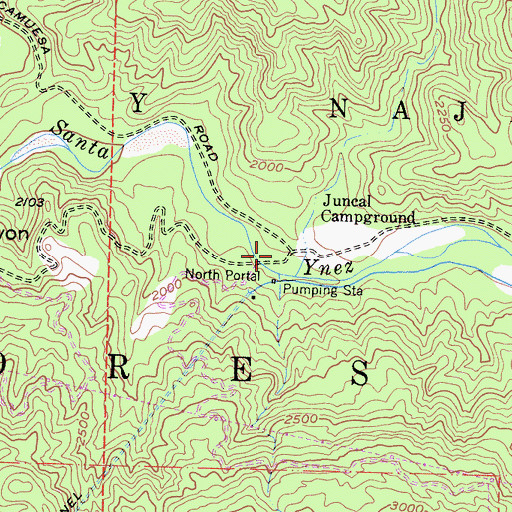 Topographic Map of Juncal Civilian Conservation Corps Camp (historical), CA