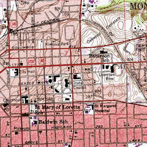 Topographic Map of Capitol Hill School (historical), AL