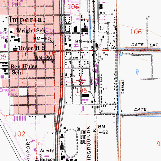 Topographic Map of Evans Park, CA