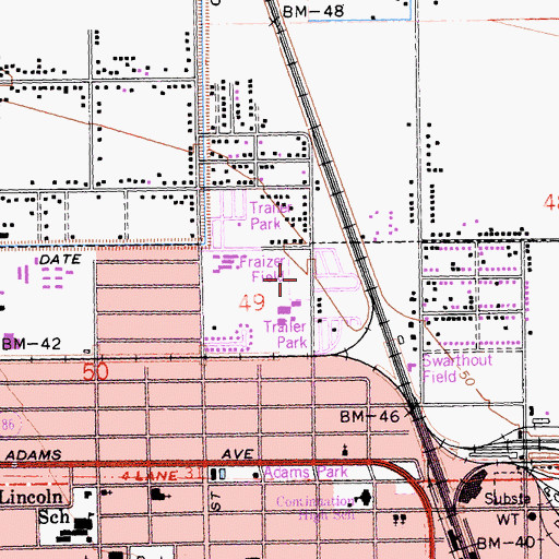 Topographic Map of Fraizer Field, CA
