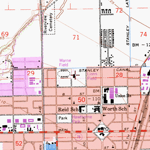Topographic Map of Lions Field, CA