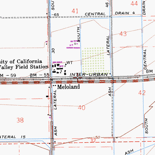 Topographic Map of Meloland Siding, CA