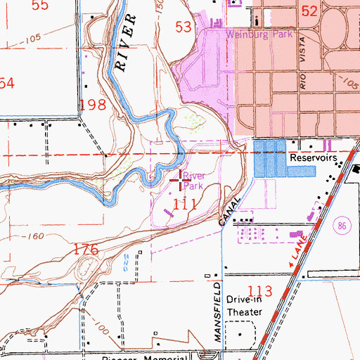 Topographic Map of River Park, CA