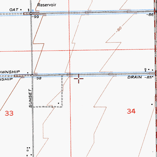 Topographic Map of Sunset Springs School (historical), CA