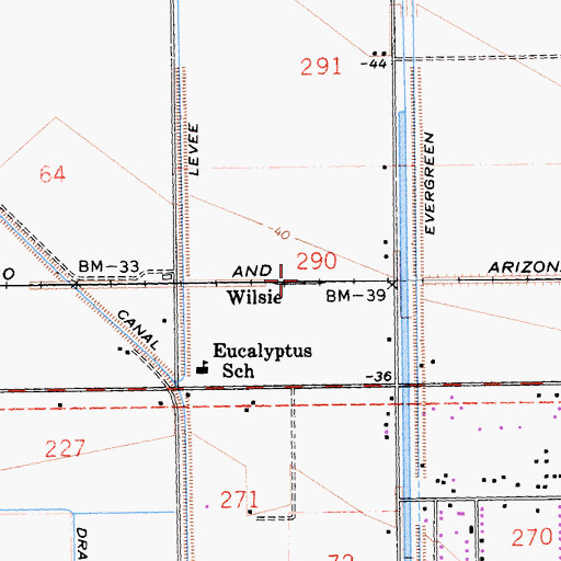 Topographic Map of Wilsie Siding, CA