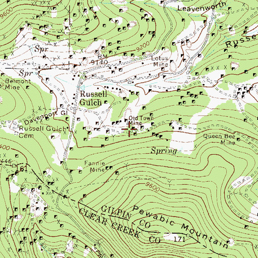 Topographic Map of Forfar Mine, CO