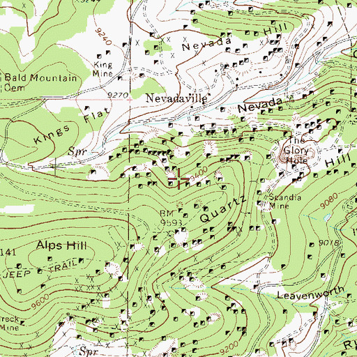 Topographic Map of Freedom Mine, CO