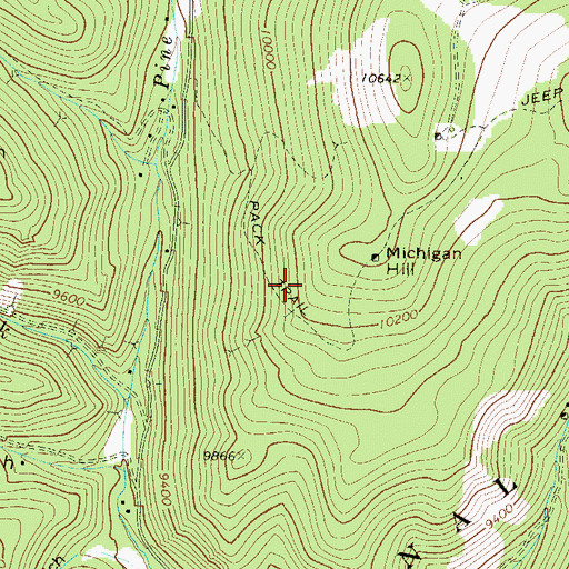 Topographic Map of Geiger Mine, CO