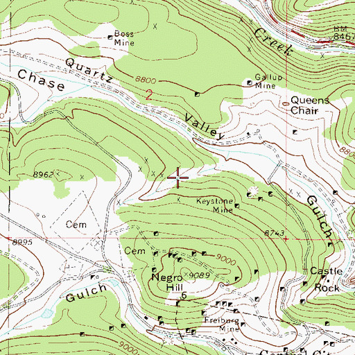 Topographic Map of Gold Cup Mine, CO
