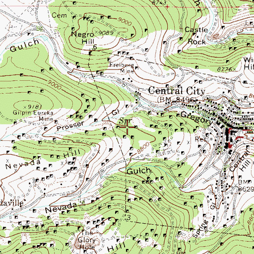 Topographic Map of Grand Army Mine, CO