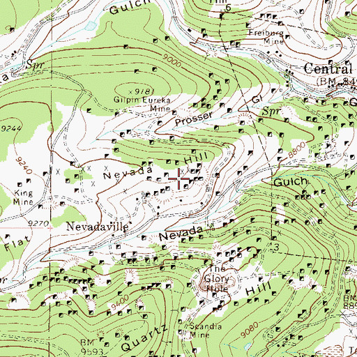 Topographic Map of Hubert Mine, CO