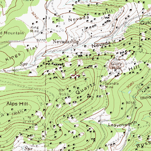 Topographic Map of Jones Mine, CO