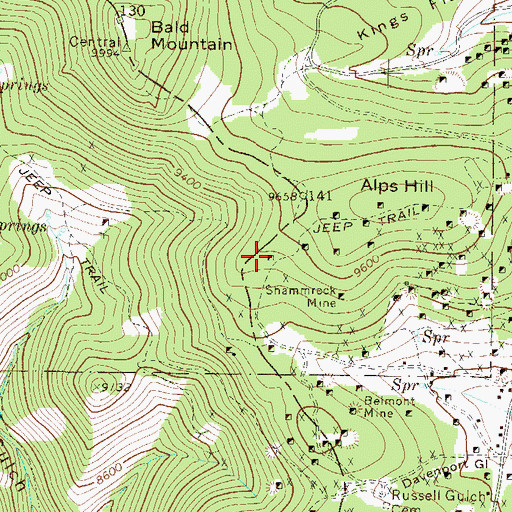 Topographic Map of Leavenworth Mine, CO