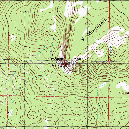 Topographic Map of V Rock, CO