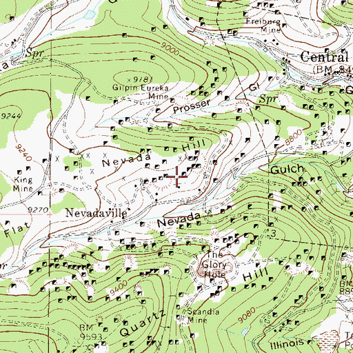Topographic Map of Main Mine, CO