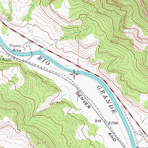 Topographic Map of Rio Grande Palisades, CO