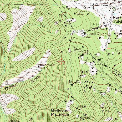 Topographic Map of Moscow Mine, CO