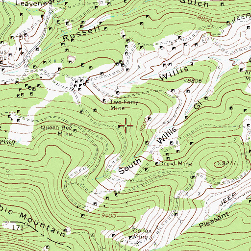Topographic Map of Newhouse Mine, CO