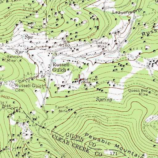 Topographic Map of Newkirk Mine, CO