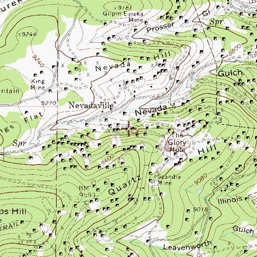 Topographic Map of Ophir Mine, CO