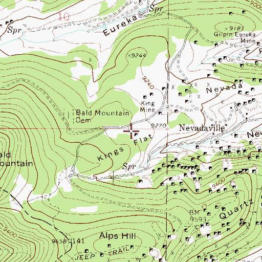 Topographic Map of Orandake Mine, CO