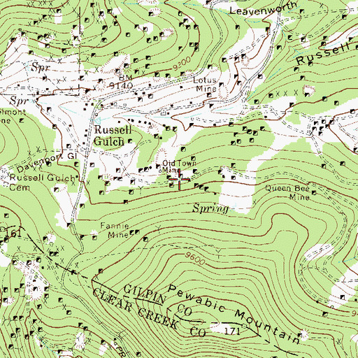 Topographic Map of Richardson Mine, CO