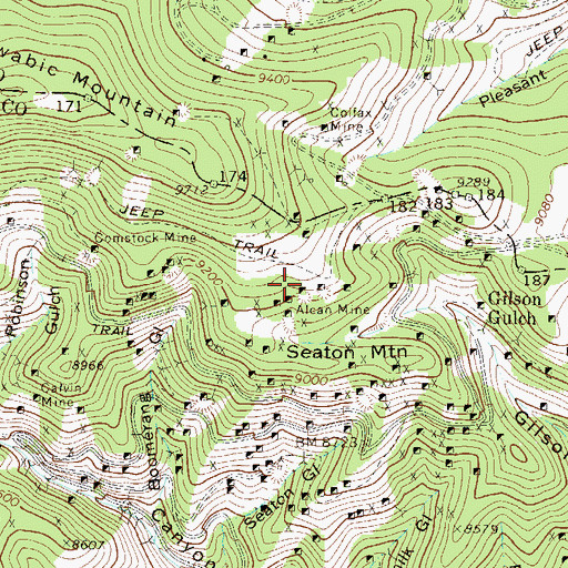 Topographic Map of Santa Fe Mine, CO