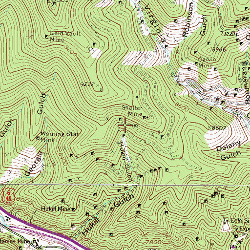 Topographic Map of Shafer Mine, CO