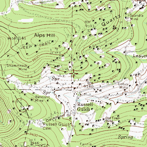 Topographic Map of Topeka Mine, CO