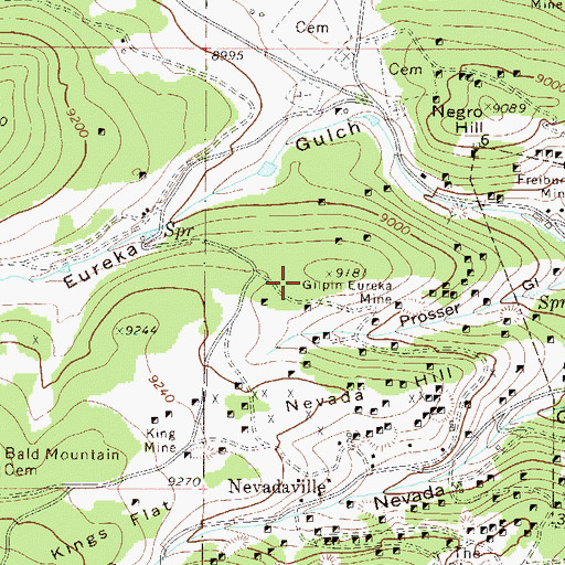 Topographic Map of Vendome Mine, CO
