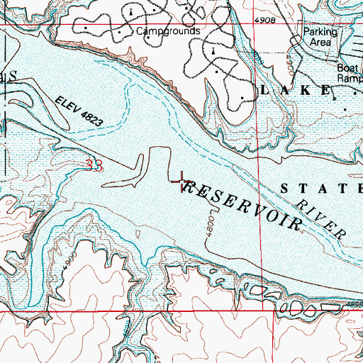 Topographic Map of Pueblo Reservoir, CO